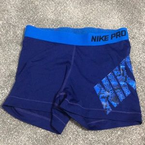 Blue Nike Pro Shorts